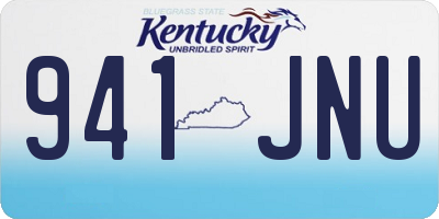 KY license plate 941JNU