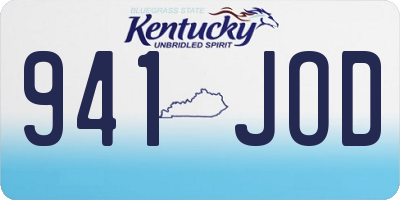 KY license plate 941JOD