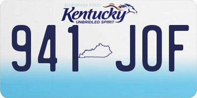 KY license plate 941JOF