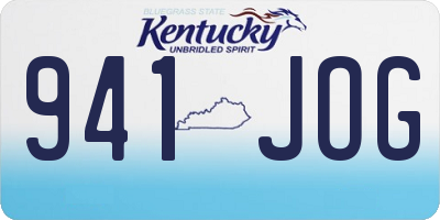 KY license plate 941JOG