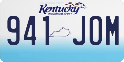 KY license plate 941JOM