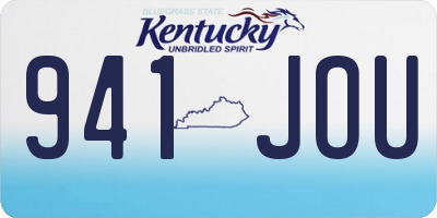 KY license plate 941JOU
