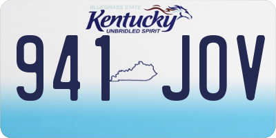 KY license plate 941JOV