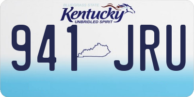 KY license plate 941JRU