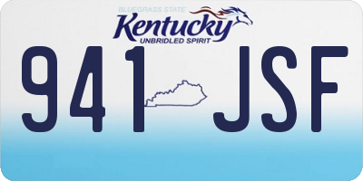 KY license plate 941JSF
