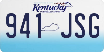 KY license plate 941JSG