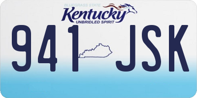 KY license plate 941JSK