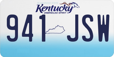 KY license plate 941JSW