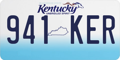 KY license plate 941KER