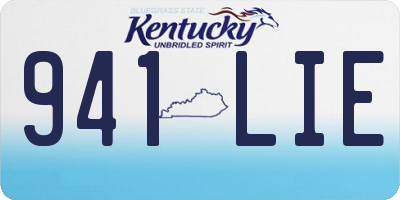 KY license plate 941LIE