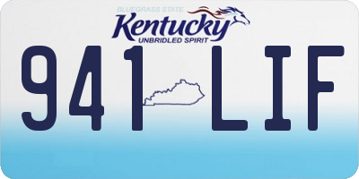 KY license plate 941LIF