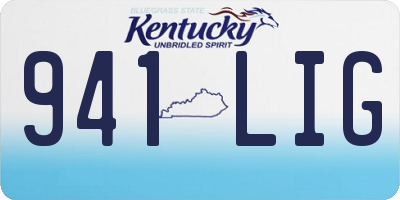 KY license plate 941LIG