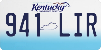 KY license plate 941LIR