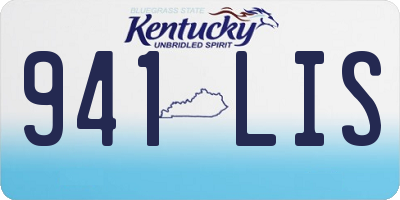 KY license plate 941LIS