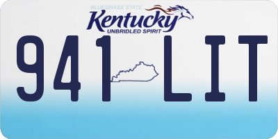KY license plate 941LIT