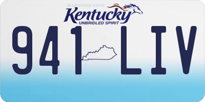 KY license plate 941LIV