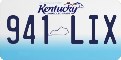 KY license plate 941LIX