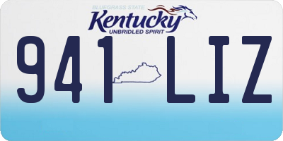 KY license plate 941LIZ