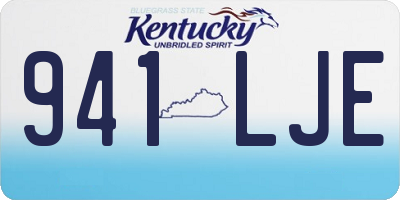 KY license plate 941LJE
