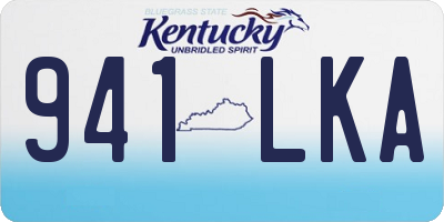 KY license plate 941LKA
