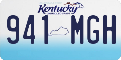 KY license plate 941MGH