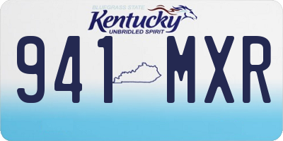 KY license plate 941MXR