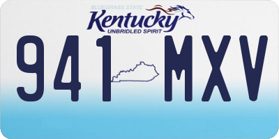 KY license plate 941MXV