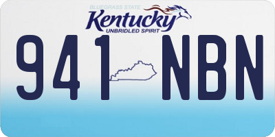 KY license plate 941NBN