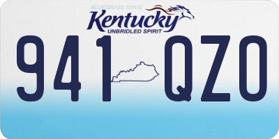 KY license plate 941QZO