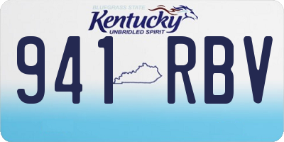KY license plate 941RBV