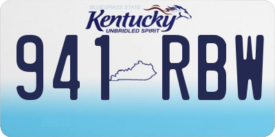 KY license plate 941RBW