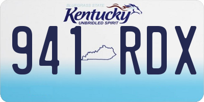 KY license plate 941RDX