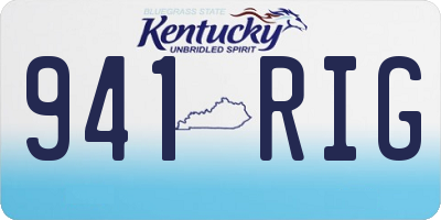 KY license plate 941RIG