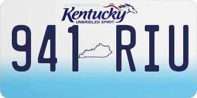 KY license plate 941RIU