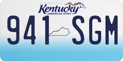 KY license plate 941SGM
