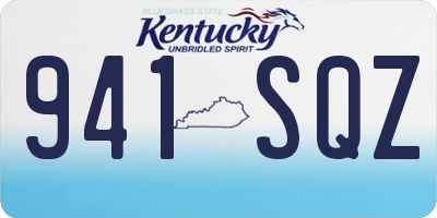 KY license plate 941SQZ