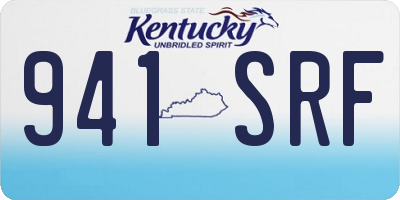 KY license plate 941SRF
