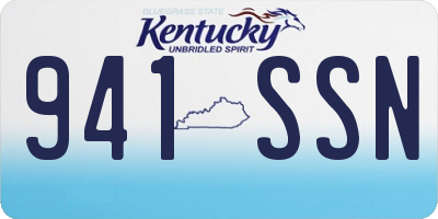 KY license plate 941SSN