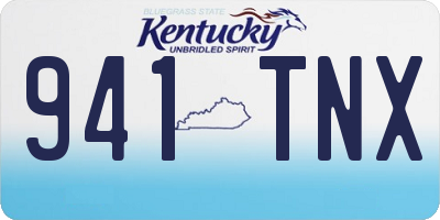 KY license plate 941TNX