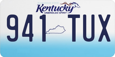 KY license plate 941TUX