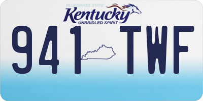 KY license plate 941TWF