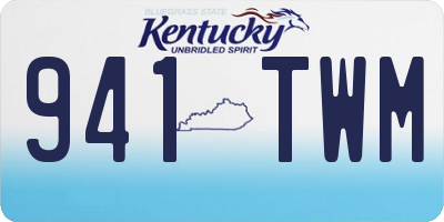 KY license plate 941TWM