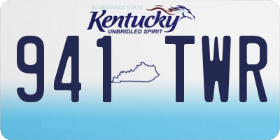 KY license plate 941TWR