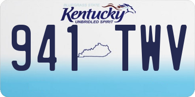 KY license plate 941TWV