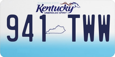KY license plate 941TWW