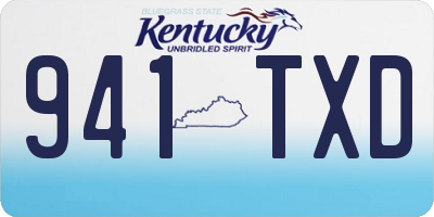 KY license plate 941TXD