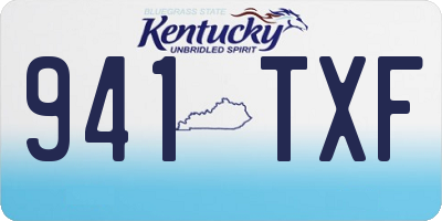 KY license plate 941TXF