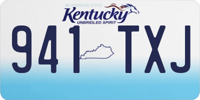 KY license plate 941TXJ