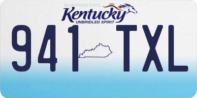 KY license plate 941TXL