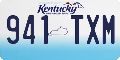 KY license plate 941TXM